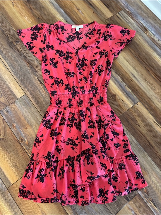 Michael Kors Dresses & Skirts - Michael Kors Floral Ruffle Dress with Smocked Waistband Size xs